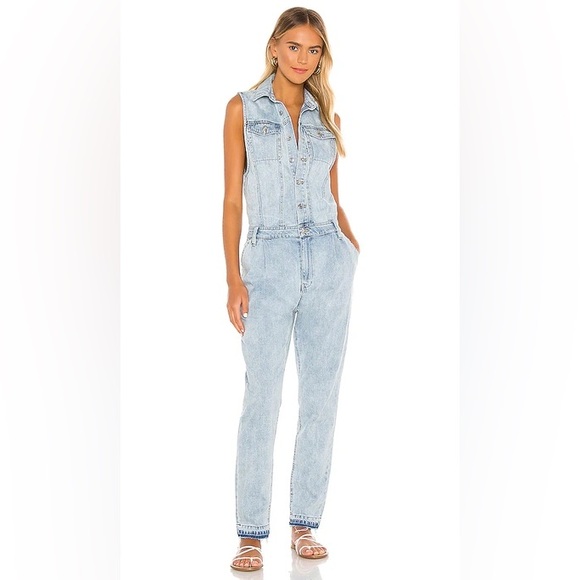 Free People Pants - Free People M Fast Cars denim sleeveless jumpsuit